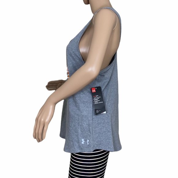 🌹SALE🌹 Under Armour Pride Circle Crossbars Shirt Grey Women's Size 1354019 035 - Picture 4 of 8